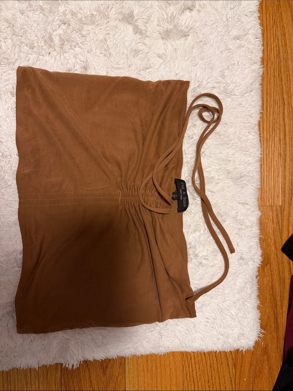 rag & bone Brown Ruched Strap Tube Top